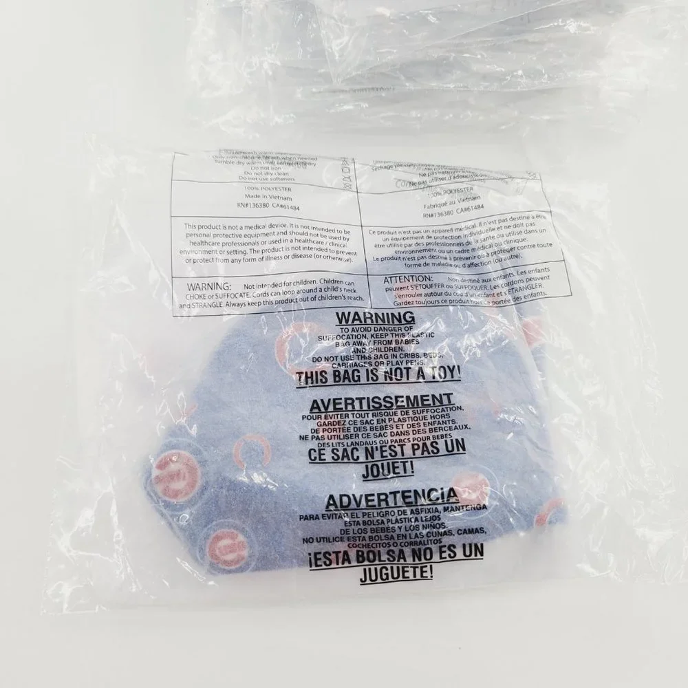 Chicago Cubs MLB Adult All Over Logo Face Covering Mask 3 Pack